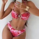 Sunset Palms Maxi Sarong Three Piece Swimwear Set