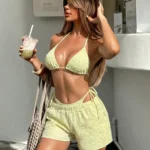 Pastel Yellow Three Piece Swimwear Set