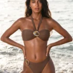 Chocolate Ribbed Two Piece Swimwear Set