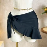Ruched Charcoal Three Piece Swimwear Set