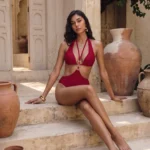 The Crimson Ring One Piece Swimwear Set