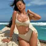 Off White Botanical Three Piece Swimwear Set
