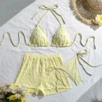 Pastel Yellow Three Piece Swimwear Set