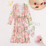 Pastel Floral Three Piece Swimwear Set