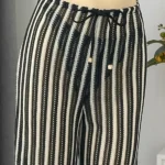 Black Stripped Three Piece Swimwear Set