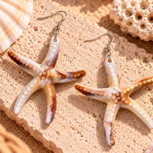 Silver & Gold Starfish Statement Earrings
