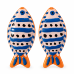 Blue & White Fish Earrings